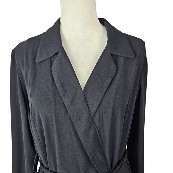 Grace Karin Womens Black Long Sleeve Wrap Midi Dress Size 2XL Church Elegant - Picture 10 of 12